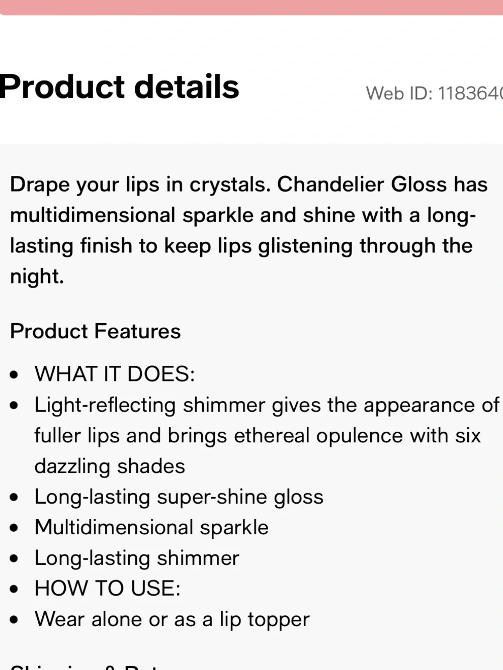 WINKY LUX Chandelier Gloss in Lucid